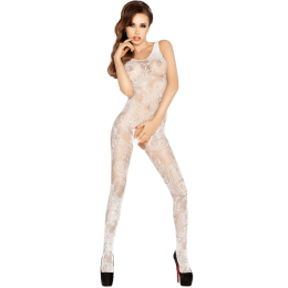 PASSION - WOMAN BS020 WHITE BODYSTOCKING ONE SIZE